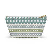 Ribbon Candy Accessory Pouch w T-bottom in Aqua